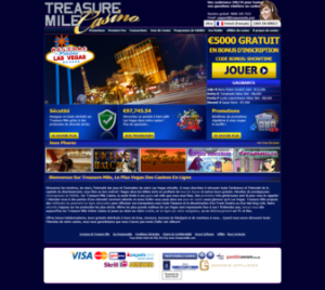 Site Treasure Mile Casino design