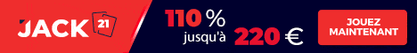 Jack 21 bonus kasino online Prancis 110% hingga 220 euro 468x60