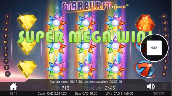 starburst touch machine a sous netent gros gains jackpot record slot big wins